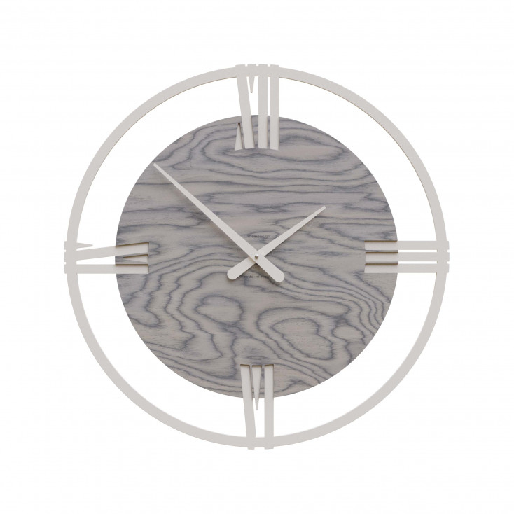 Orologio da parete moderno grande in legno con numeri romani