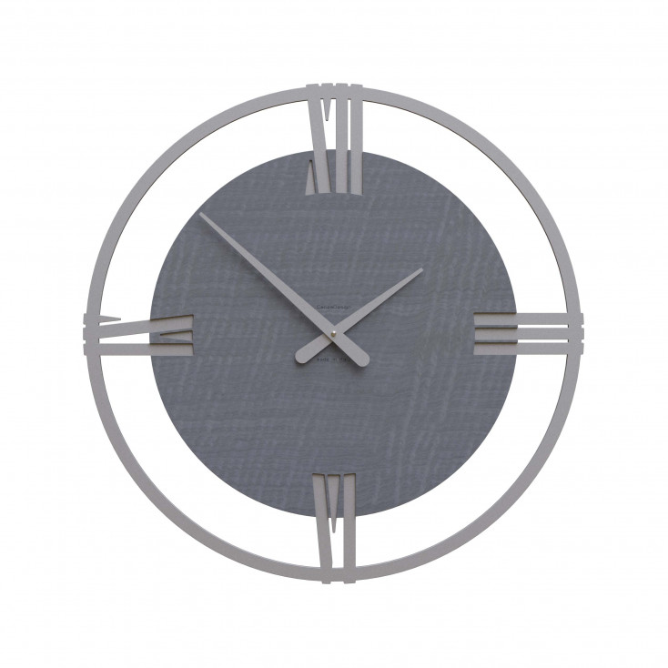 Orologio da parete moderno grande in legno con numeri romani