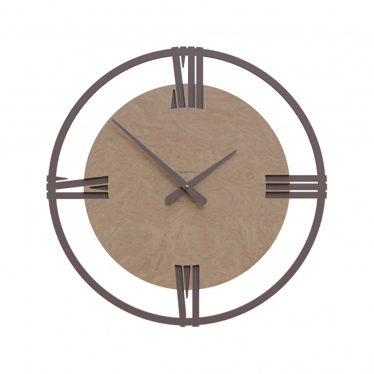 Orologio da parete moderno grande in legno con numeri romani