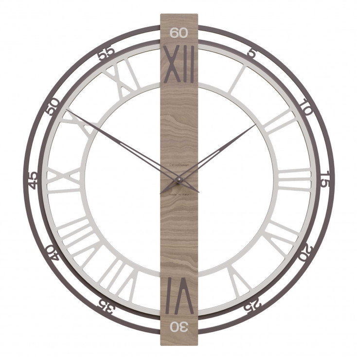 Orologio da parete moderno in legno con numeri romani