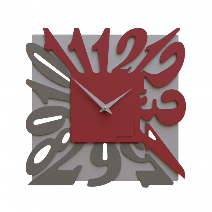 Orologio da parete moderno in legno quadrato con numeri design particolare