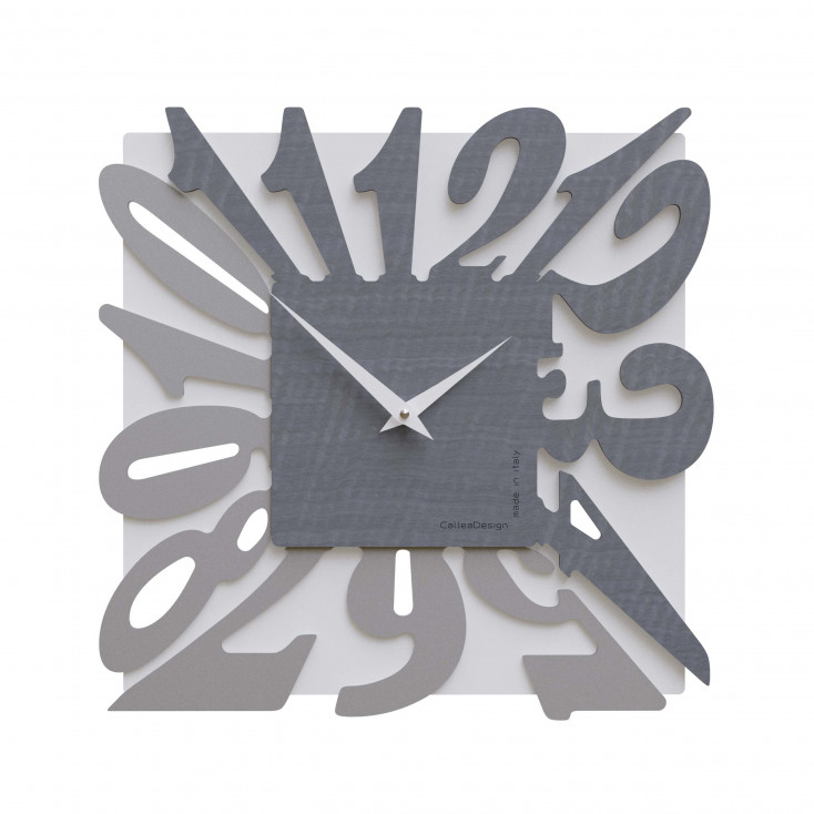 Orologio da parete moderno in legno quadrato con numeri design particolare