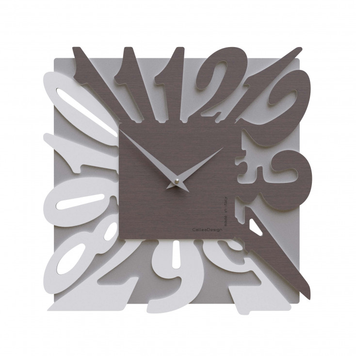 Orologio da parete moderno in legno quadrato con numeri design particolare