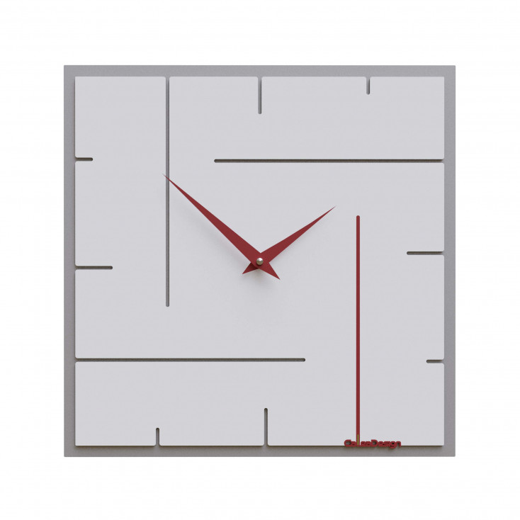 Orologio da parete quadrato in legno dal design moderno ed elegante