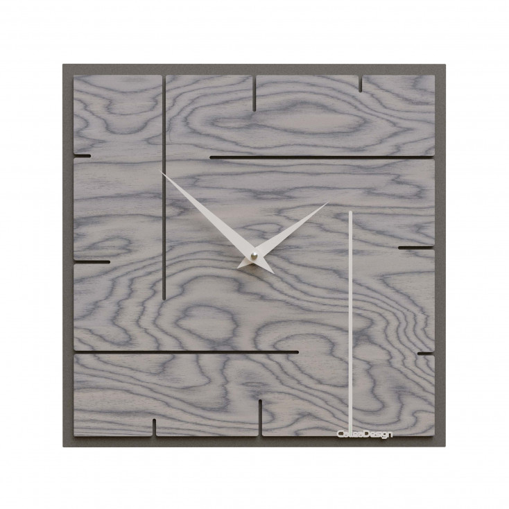 Orologio da parete quadrato in legno dal design moderno ed elegante