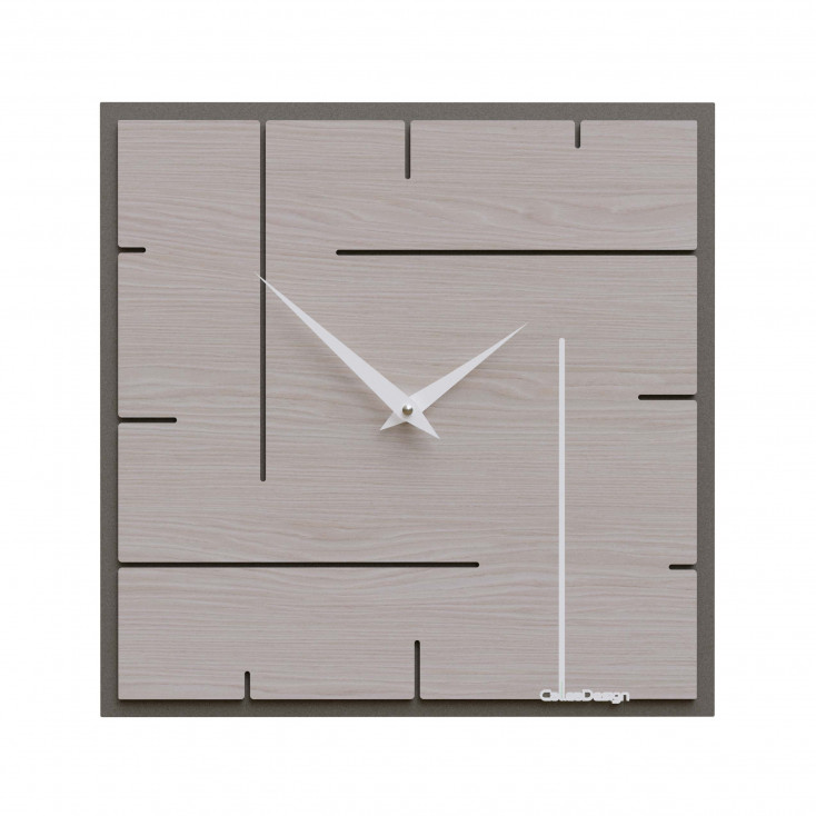 Orologio da parete quadrato in legno dal design moderno ed elegante
