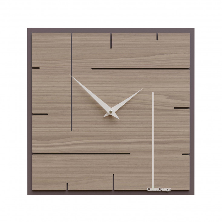 Orologio da parete quadrato in legno dal design moderno ed elegante