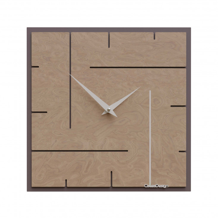 Orologio da parete quadrato in legno dal design moderno ed elegante