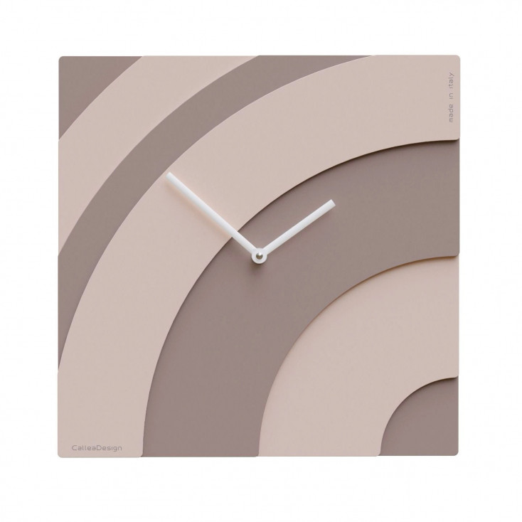 Orologio da parete quadrato in legno con design moderno e lancette in metallo