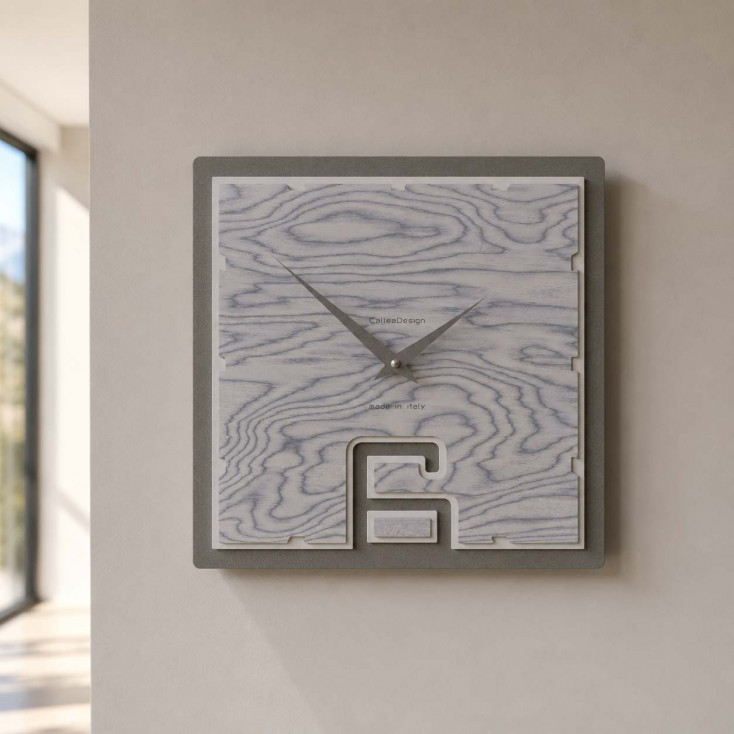 Orologio da parete quadrato in legno dal design moderno