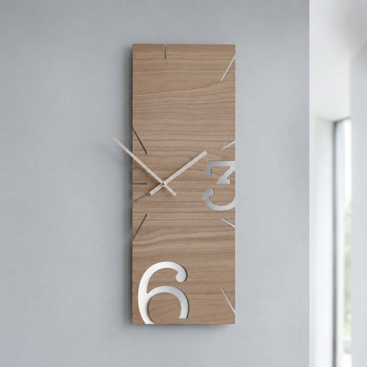 Orologio da parete rettangolare verticale in legno dal design moderno