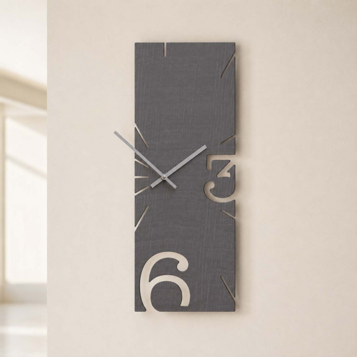 Orologio da parete rettangolare verticale in legno dal design moderno
