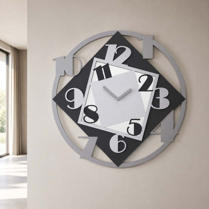 Orologio da parete rotondo di grandi dimensioni in legno dal design moderno
