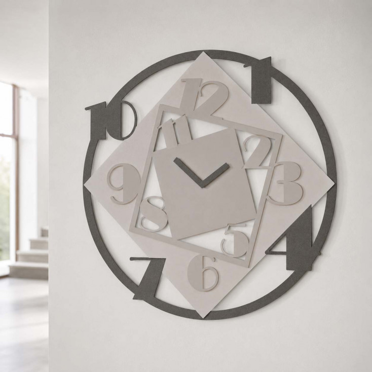 Orologio da parete rotondo di grandi dimensioni in legno dal design moderno