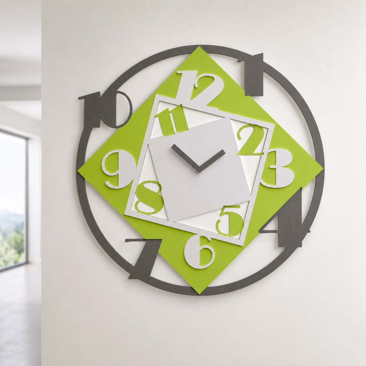 Orologio da parete rotondo di grandi dimensioni in legno dal design moderno