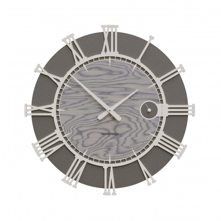 Orologio da parete rotondo in legno con numeri romani dal design moderno