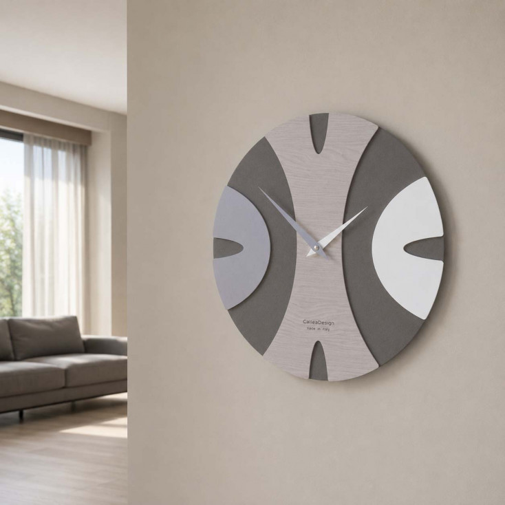 Orologio da parete rotondo in legno dal design moderno ed elegante
