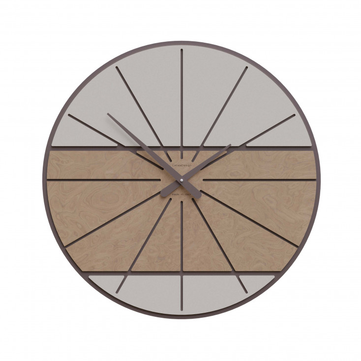 Orologio da parete rotondo in legno dal design moderno ed elegante