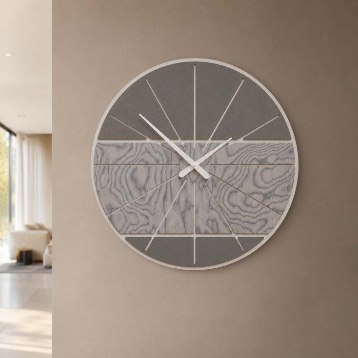 Orologio da parete rotondo in legno dal design moderno ed elegante