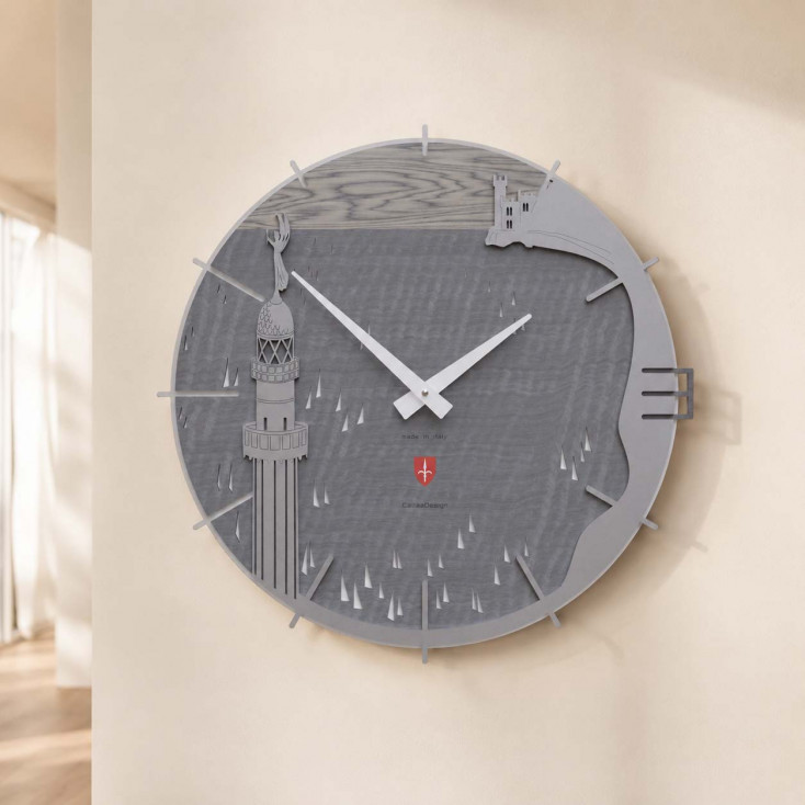 Orologio da parete rotondo in legno dal design moderno ed elegante