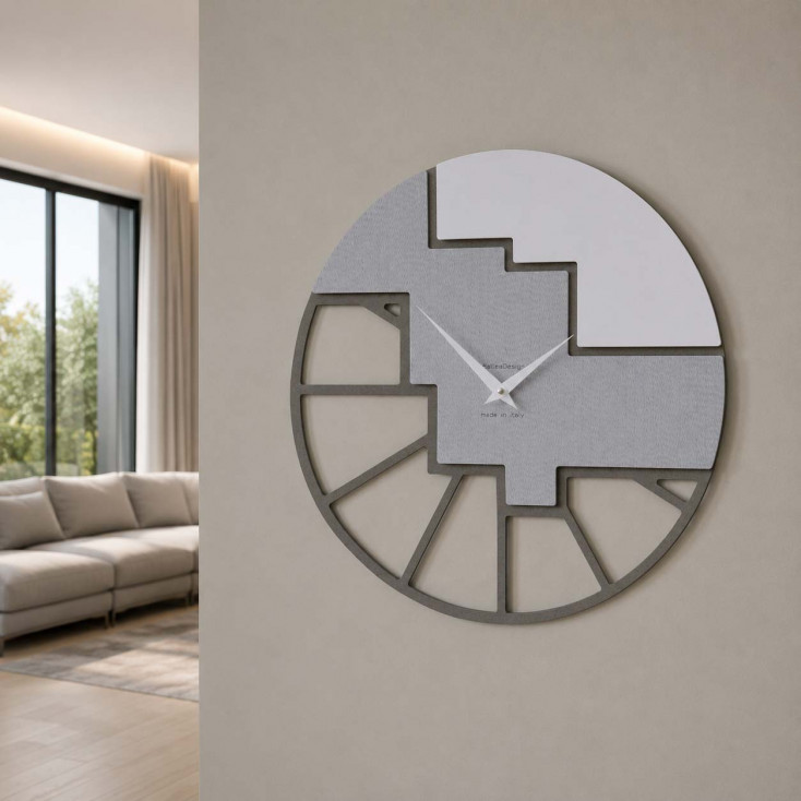 Orologio da parete rotondo in legno dal design moderno ed elegante