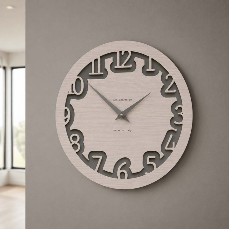 Orologio da parete rotondo in legno dal design moderno
