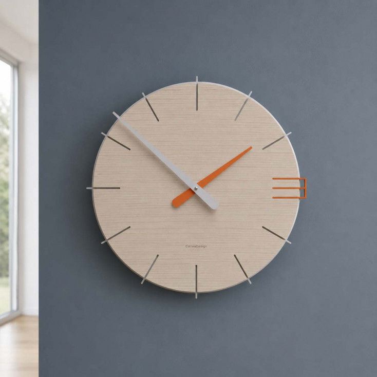 Orologio da parete rotondo in legno dal design moderno