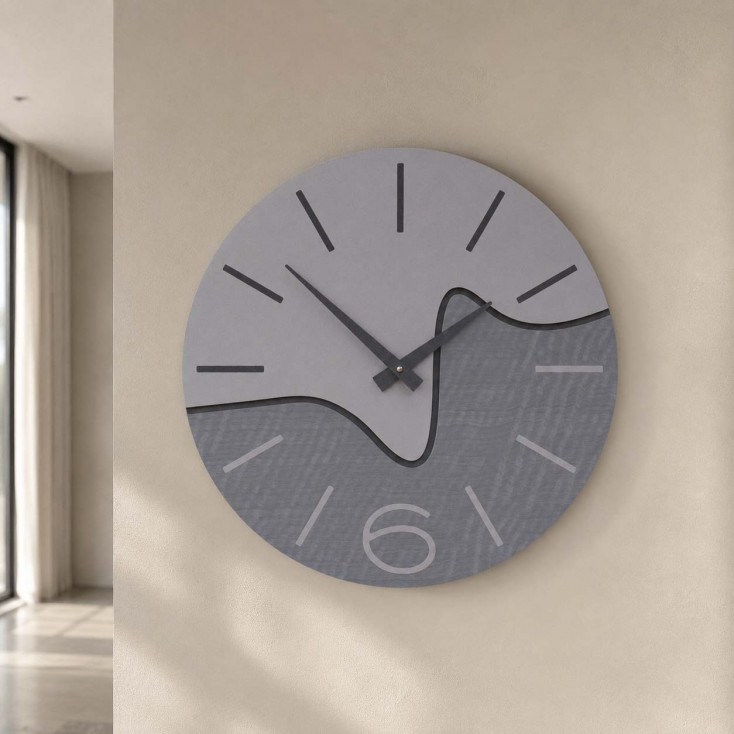 Orologio da parete rotondo in legno dal design moderno