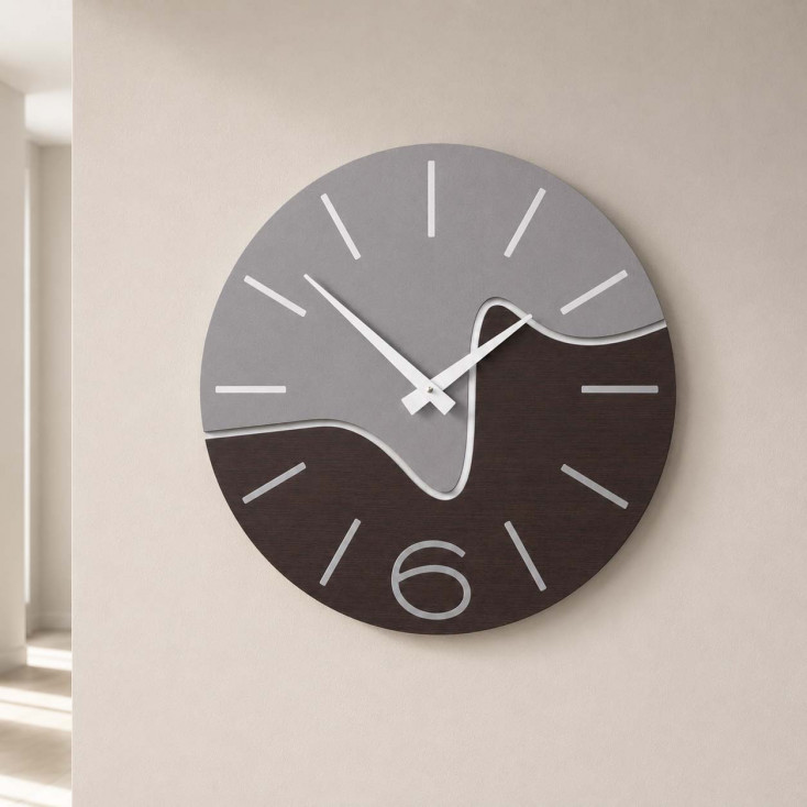 Orologio da parete rotondo in legno dal design moderno