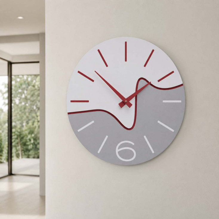 Orologio da parete rotondo in legno dal design moderno