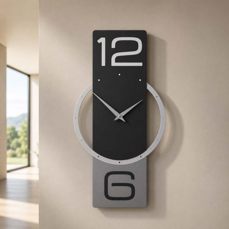 Orologio da parete verticale in legno dal design moderno ed elegante