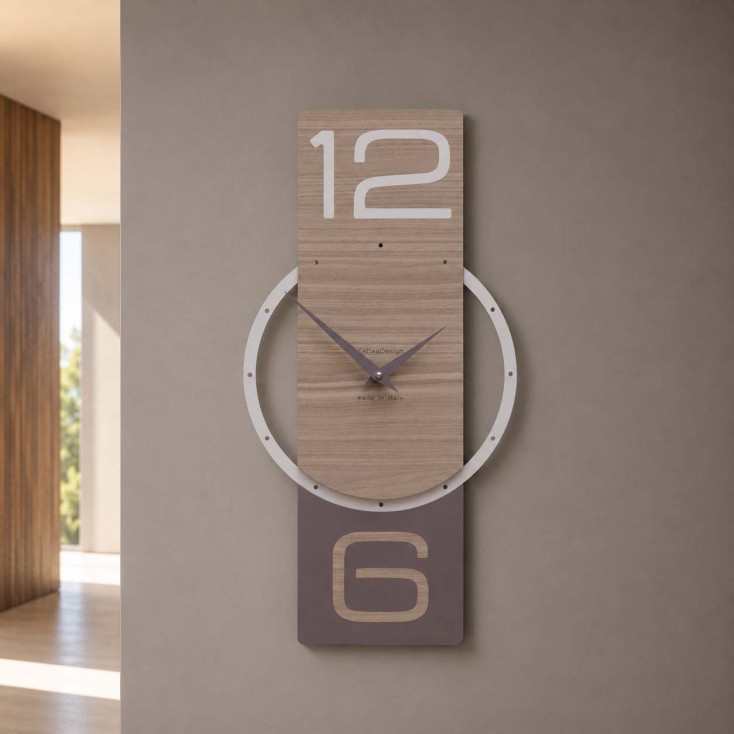 Orologio da parete verticale in legno dal design moderno ed elegante