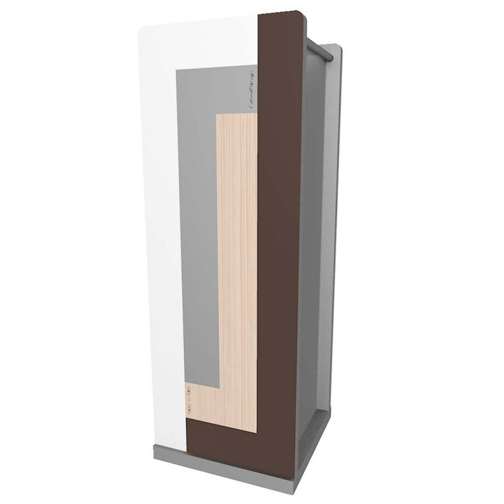 Portaombrelli in legno dal design moderno e con vaschetta interna