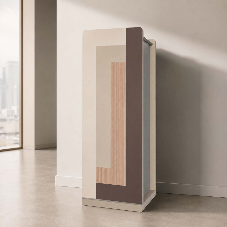 Portaombrelli in legno dal design moderno e con vaschetta interna