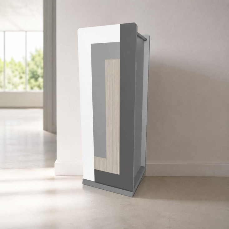 Portaombrelli in legno dal design moderno e con vaschetta interna