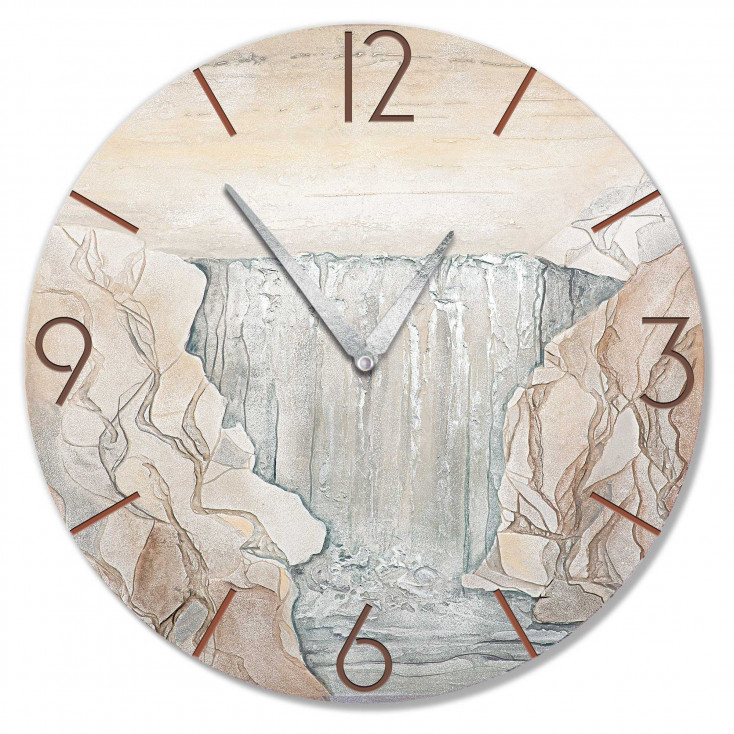 Orologio da parete rotondo grande con bassorilievo con retro in legno massello