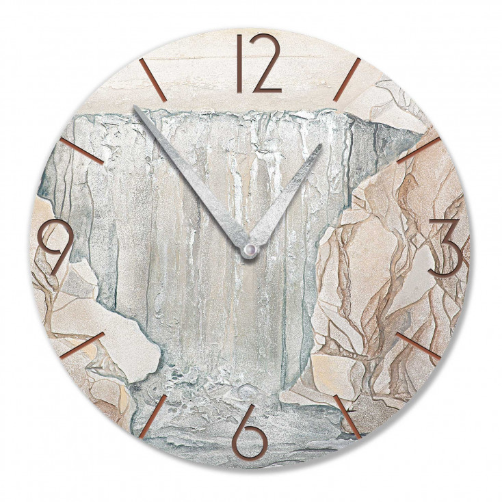 Orologio da parete rotondo medio con bassorilievo con retro in legno massello