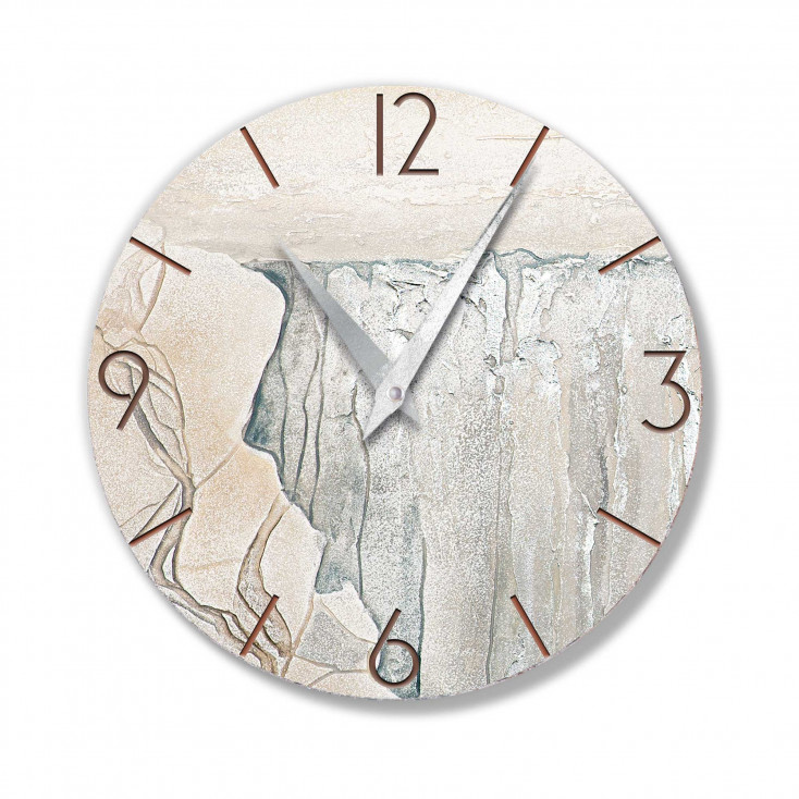 Orologio da parete rotondo piccolo con bassorilievo con retro in legno massello