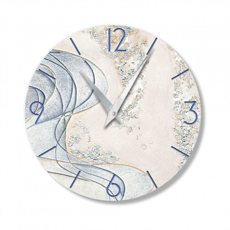 Orologio da parete rotondo grande con bassorilievo con retro in legno