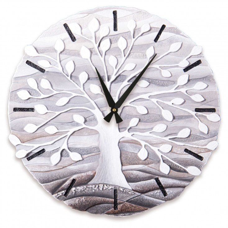Orologio piccolo con bassorilievo con retro in legno massello