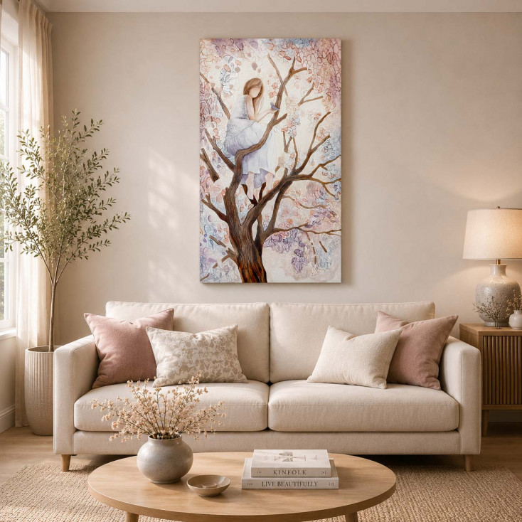 Quadro verticale con bassorilievo dipinto a mano con retro in legno massello