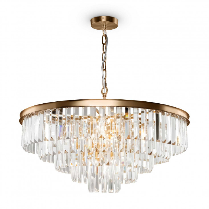 Lampadario medio in metallo con diffusori in vetro in stile moderno