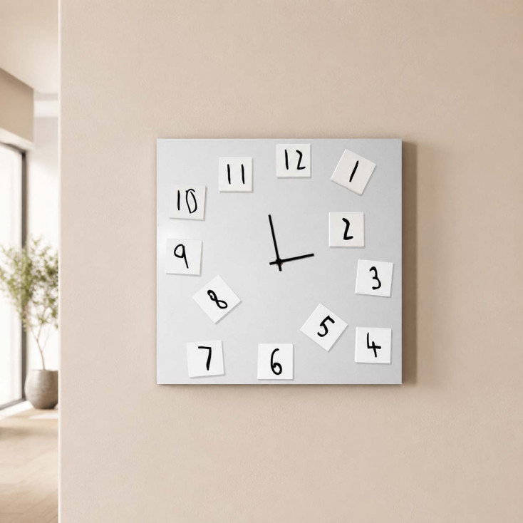 Orologio da parete moderno in metallo con numeri magnetici movibili "CHANGING"