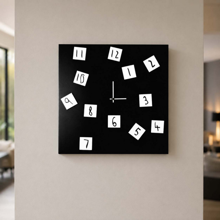 Orologio da parete moderno in metallo con numeri magnetici movibili "CHANGING"