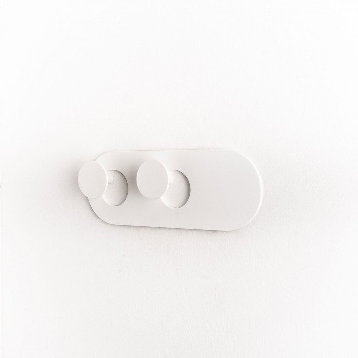 Appendino moderno con 2 ganci in acciaio verniciato "Eclip"
