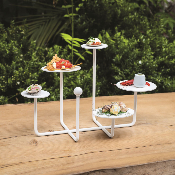 Alzatina per dolci in acciaio verniciato in stile moderno "Coral"