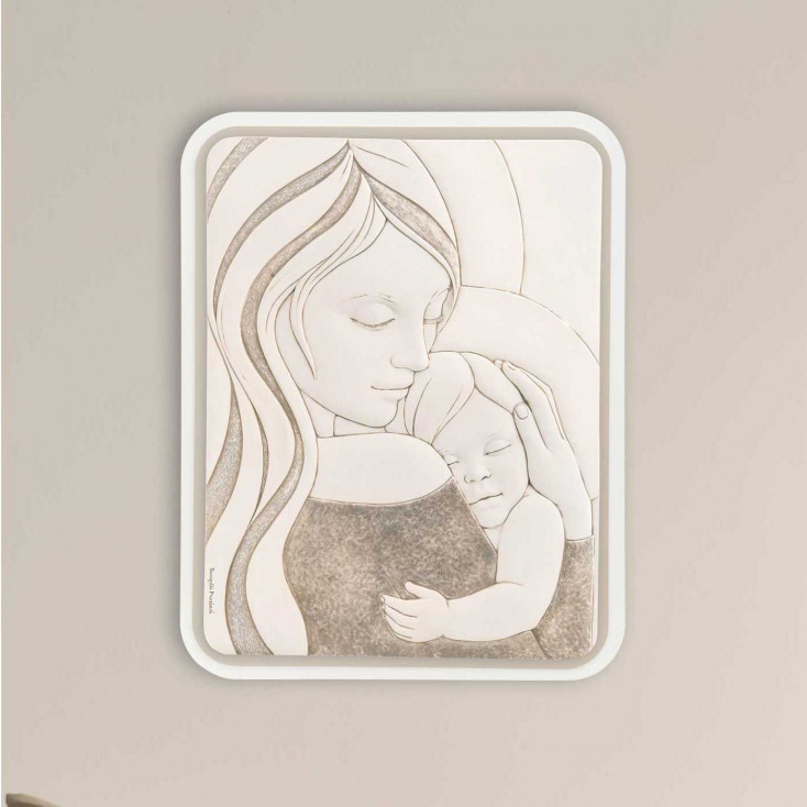 Capezzale piccolo con sacra famiglia colorato in stile moderno