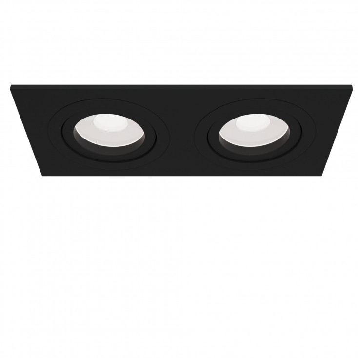 Faretti da incasso con 2 lampade orientabili e struttura in metallo verniciato