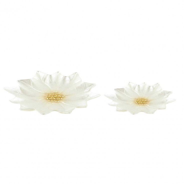 Set 2 piattini in vetro a forma di fiore