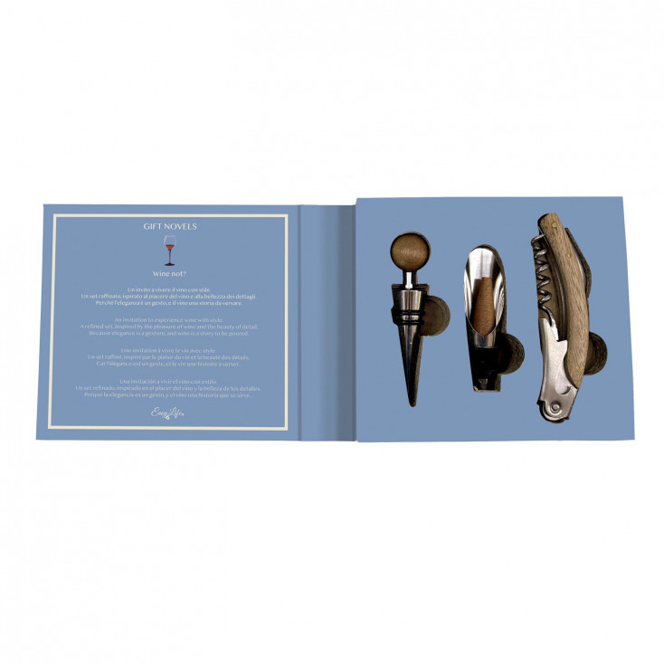 Set apribottiglie con tappo per vini e versatore